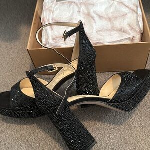 Elegant Black Heeled Sandals